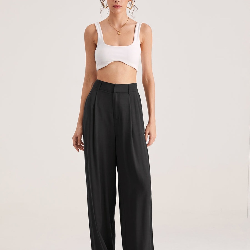 Commense Classic Black Wide-Leg Pants